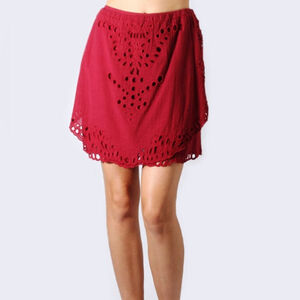 IRO NWT Carina Embroidered Mini  Skirt in Wine in Sz 36